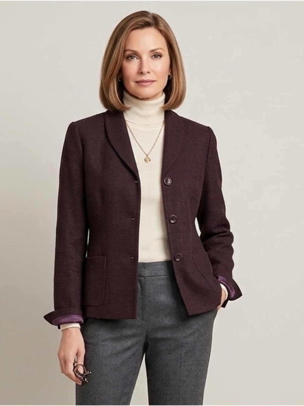 Talbots Laine Blend 3-Button Blazer